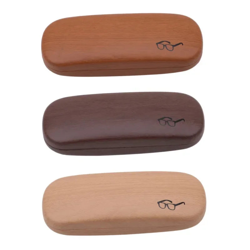 Wood Grain Hard Shell Glasses Case – PU Leather Eyeglass Box Eyeglass Case Richie's
