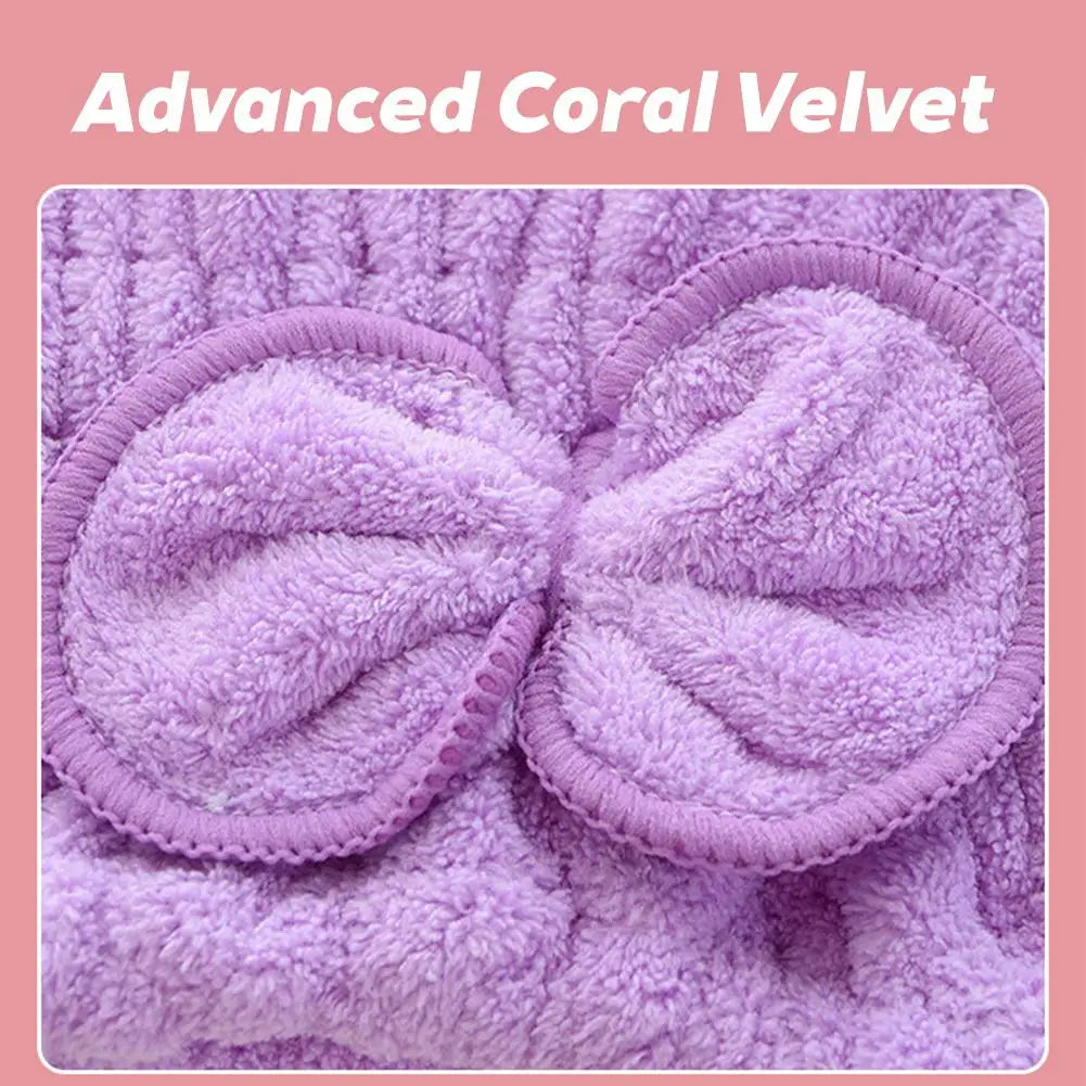 Microfiber Hair Drying Towel Wrap – Anti-Frizz Bow Knot Turban Hair Drying Wrap Richie's