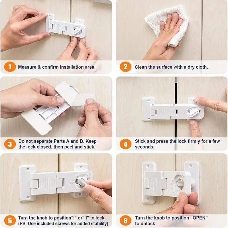 Adhesive Keyless Refrigerator Lock – Baby Proof Fridge & Cabinet Child Safety Lock Richie's