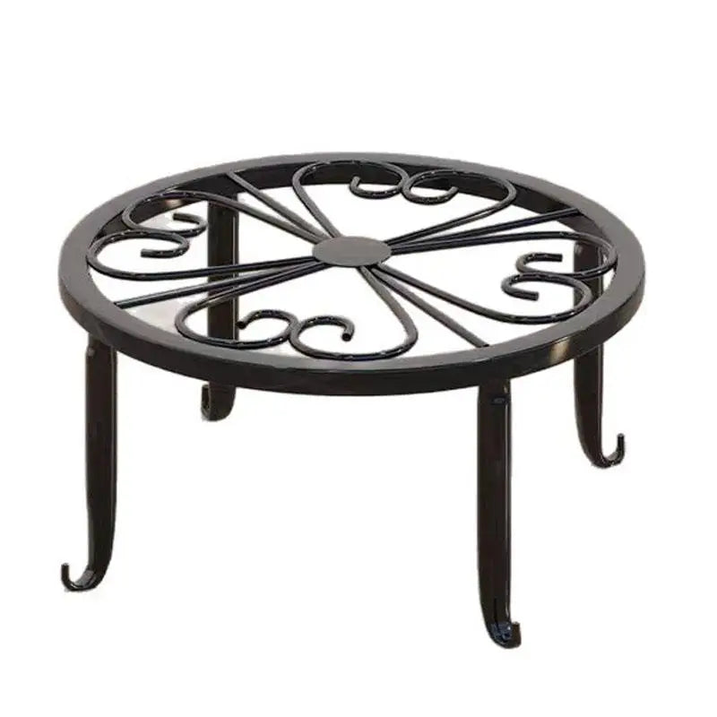Rustproof Iron Round Plant Stand | Indoor & Balcony Pot Rack Plant Stand Richie's Black