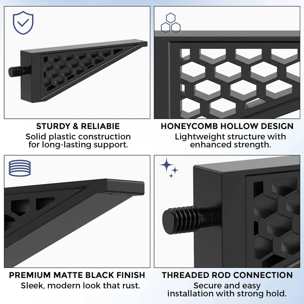 2Pcs ABS Triangular Shelf Brackets – Shed & Garage Organizer Shelf Bracket Set Richie's