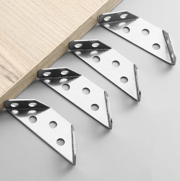 10-Set 90° Stainless Steel Corner Brackets with Screws for Furniture Corner Bracket Set Richie's