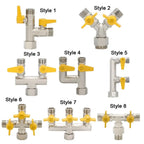 Brass 3-Way Y Diverter Valve 1/2" Hose Barb Shut Off Adapter Brass Diverter Valve Richie's