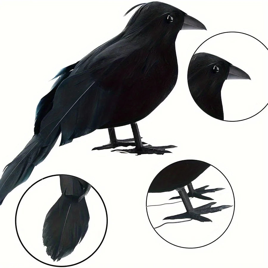Realistic Feathered Crow Raven Halloween Decoration Ornament Halloween Decoration Richie's