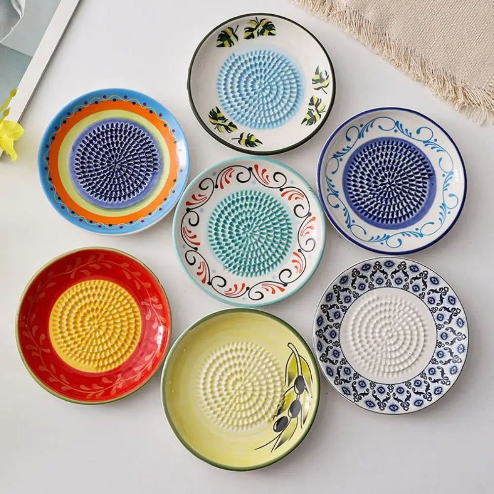 Ceramic Ginger Grater Round Plate – Multi-Purpose Kitchen Tool Ceramic Grater Plate Richie's