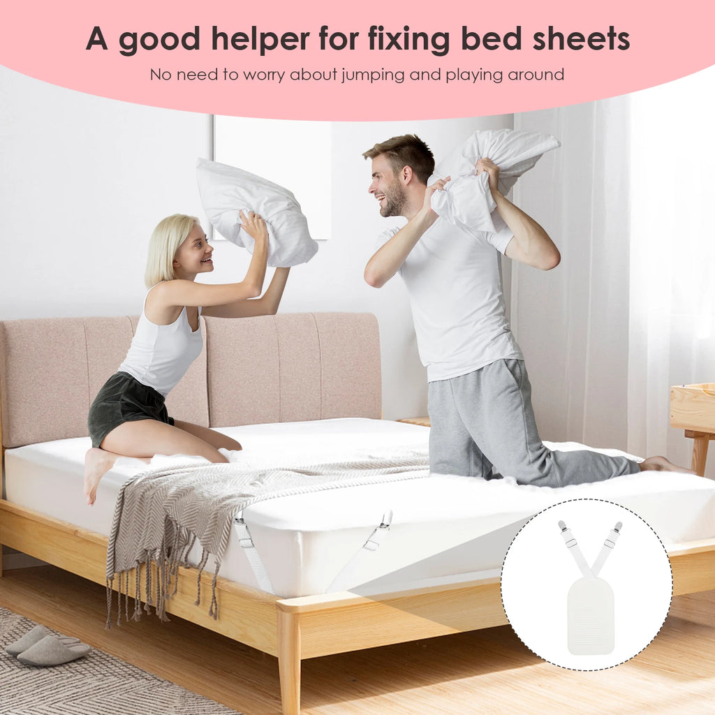 4-Pack Adjustable Bed Sheet Holders & Mattress Clip Fasteners Bed Sheet Fasteners Richie's