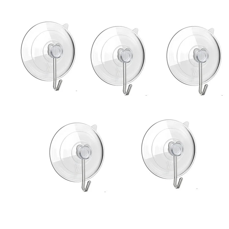 Suction Cup Hooks Transparent PVC & Metal Wall Hooks 5/10 Pcs Suction Cup Hooks Richie's 5pcs