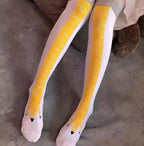 Women's 3D Chicken Paw Print Thigh High Socks Cosplay Novelty Thigh High Socks Richie's white Long One Size China Mainland