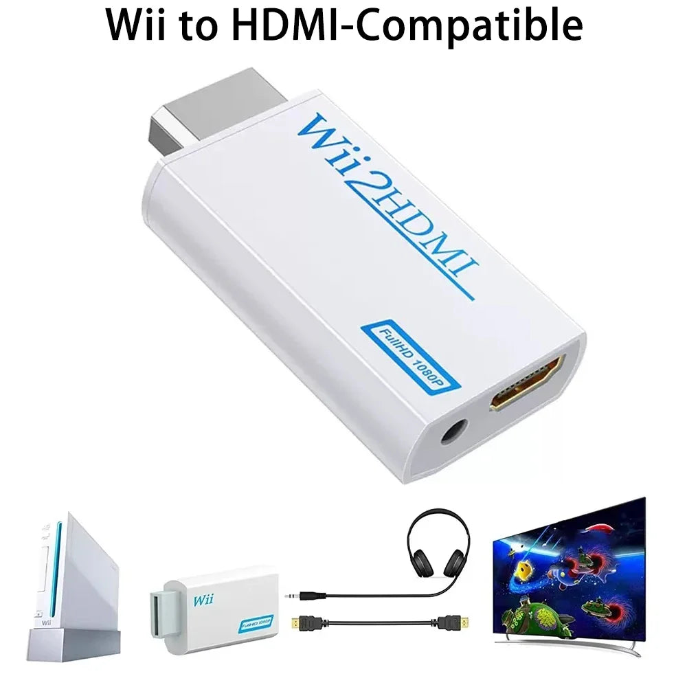 Wii to HDMI Converter 1080P/720P HD Adapter with 3.5mm Audio HDMI Video Adapter Richie's