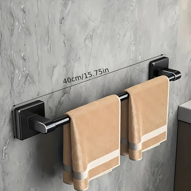 Black No-Drill Wall-Mounted Towel Rack | Space-Saving Towel Rack Richie's