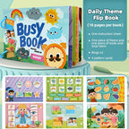 Toddler Busy Book Learning Toy – Farm, Dinosaur & Vehicles Educational Busy Book Richie's Bq-0021-Daily