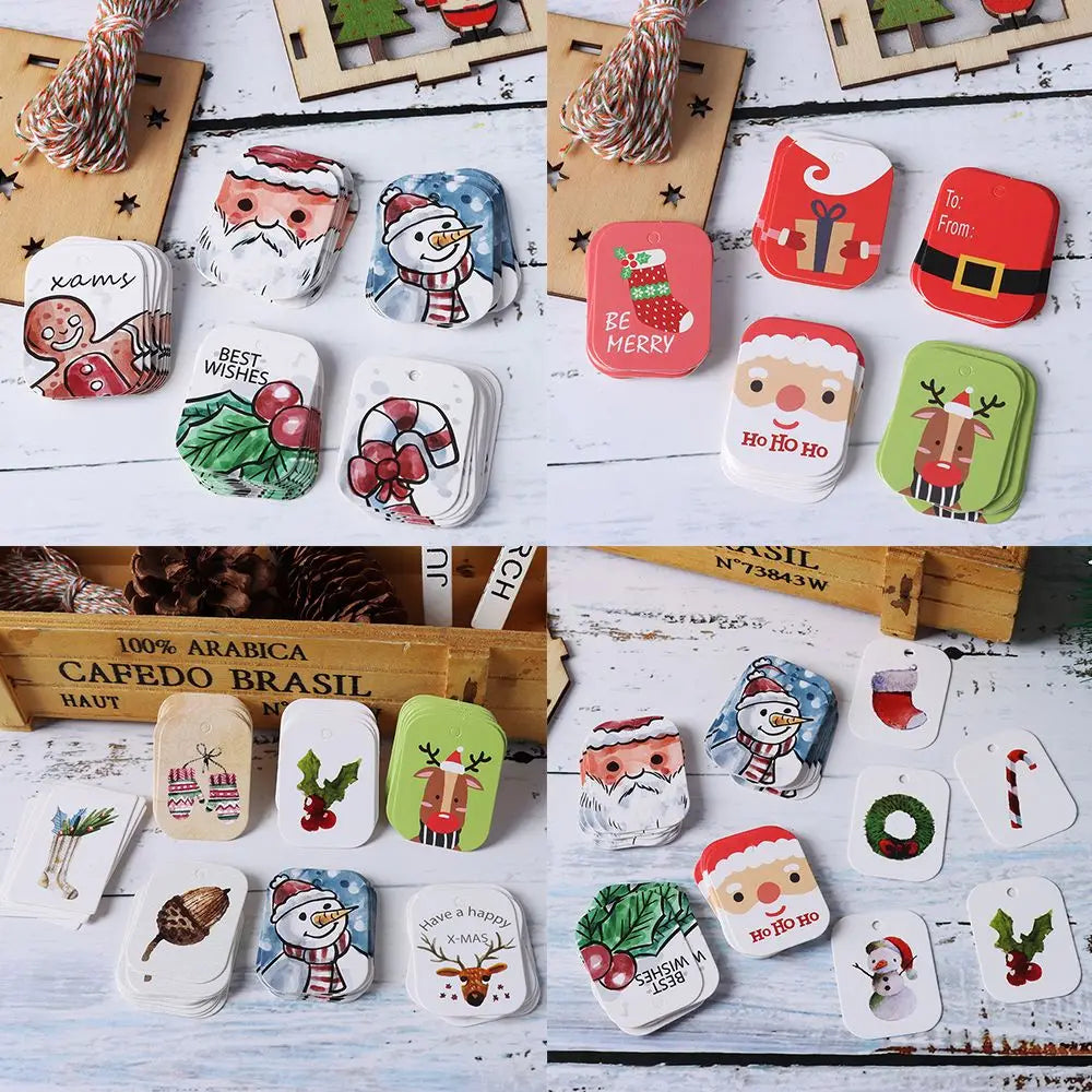 48/50pcs Kraft Paper Christmas Gift Tags with String Kraft Gift Tags Richie's