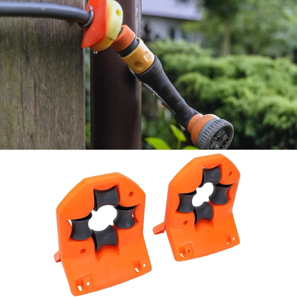 2-Pack Orange Wall-Mounted Garden Hose Roller Guide Holder Garden Hose Holder Richie's