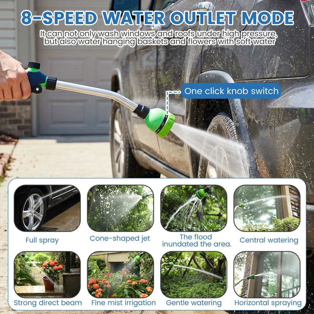 18-Inch Watering Wand Hose Nozzle – 8 Spray Patterns Garden Watering Wand Richie's