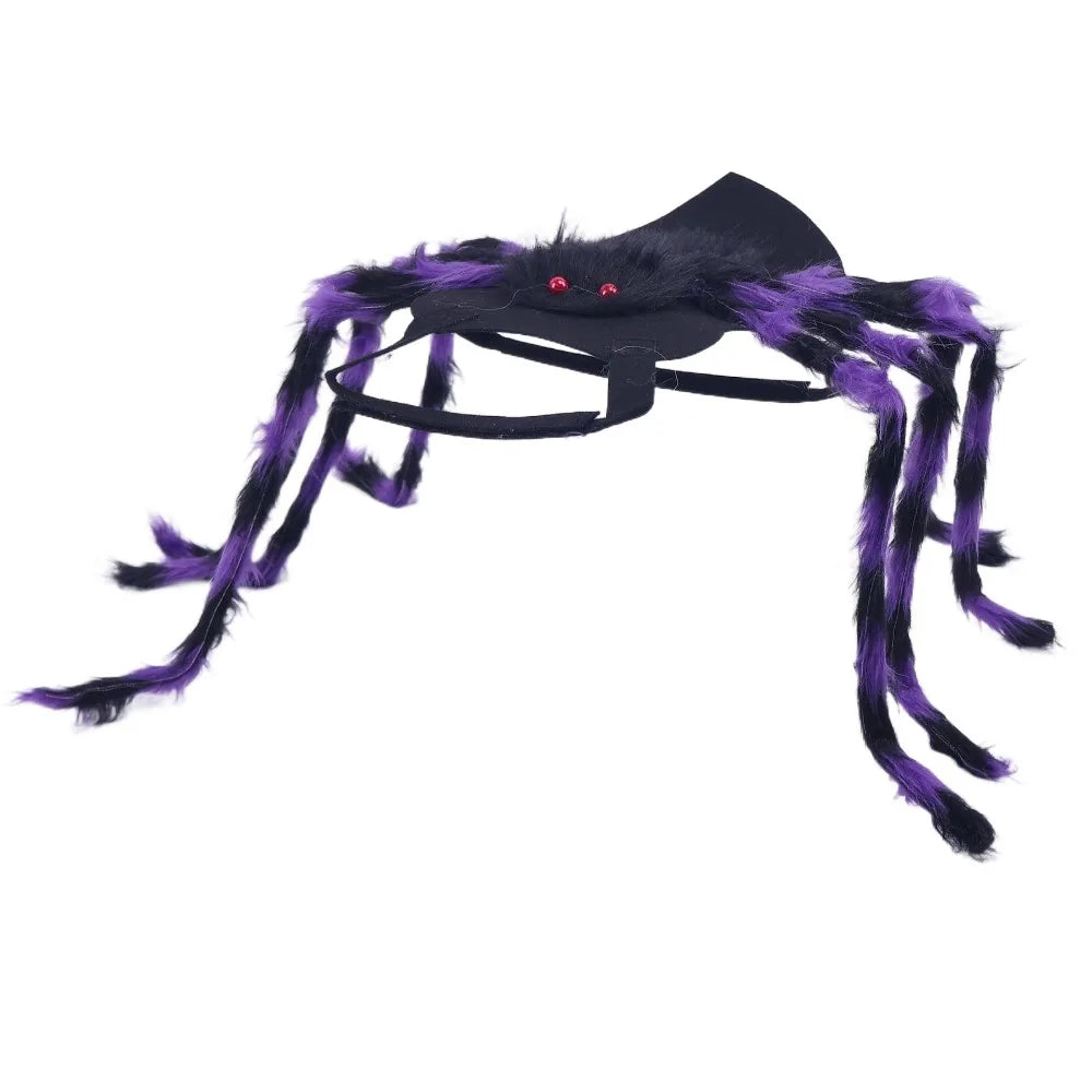 Furry Spider Pet Costume – Halloween Cat & Dog Dress Up Pet Halloween Costume Richie's Purple