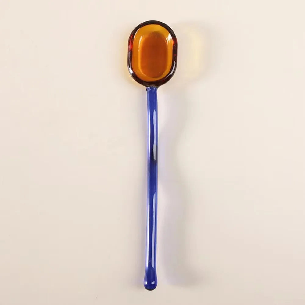 Glass Dessert Spoon – Heat-Resistant Long Handle Tea & Milk Spoon Glass Dessert Spoon Richie's