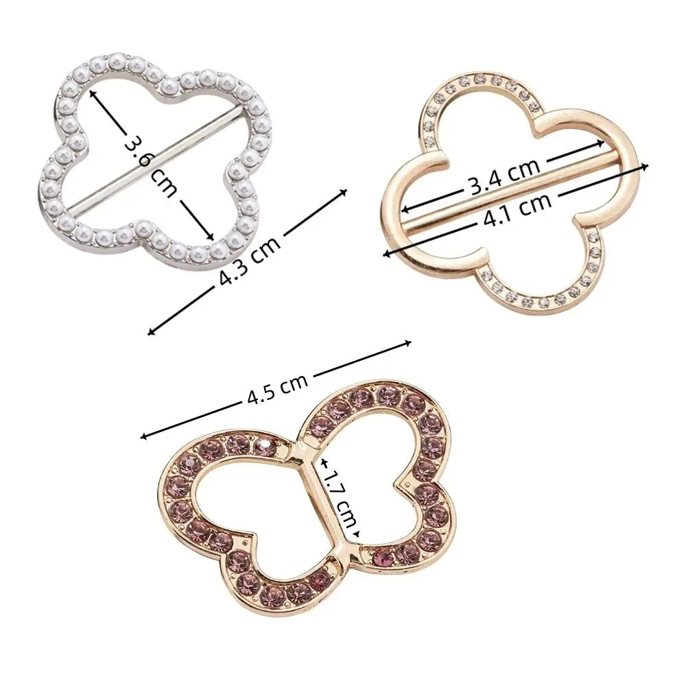 Pearl Rhinestone Scarf Ring Clip & Shirt Buckle for Women Scarf Ring Clip Richie's