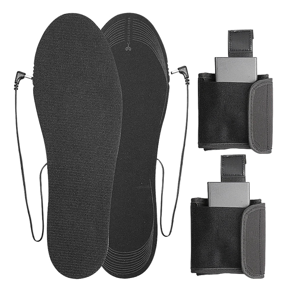 Electric Heated Insoles with Battery Box | Thermal Foot Warmers Heated Shoe Insoles Richie's Black