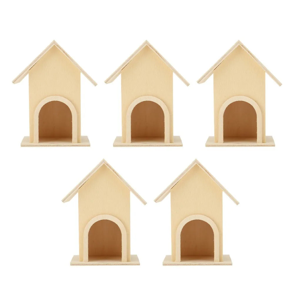 5-Pack Wooden Birdhouses – DIY Bird Feeder Patio Décor Wooden Birdhouse Set Richie's 5Pcs