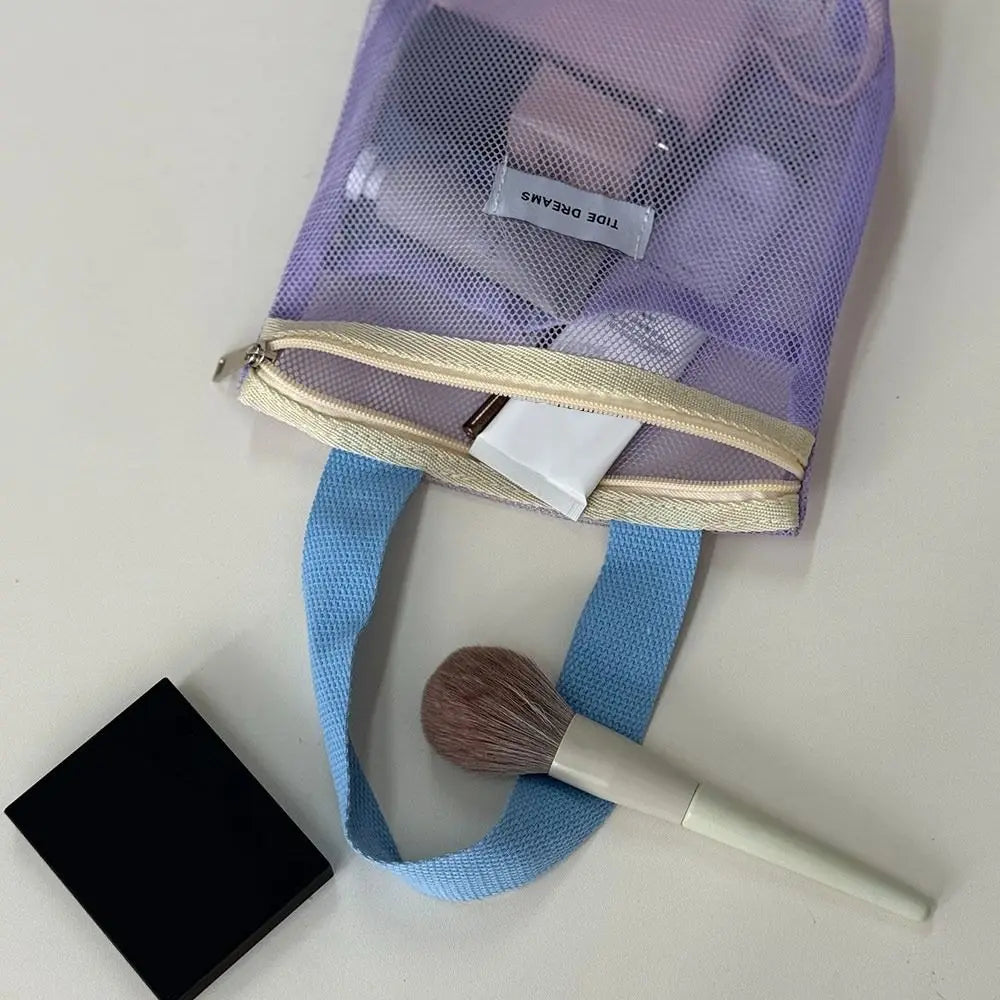 Portable Transparent Mesh Toiletry & Makeup Bag – 5 Colors Mesh Toiletry Bag Richie's