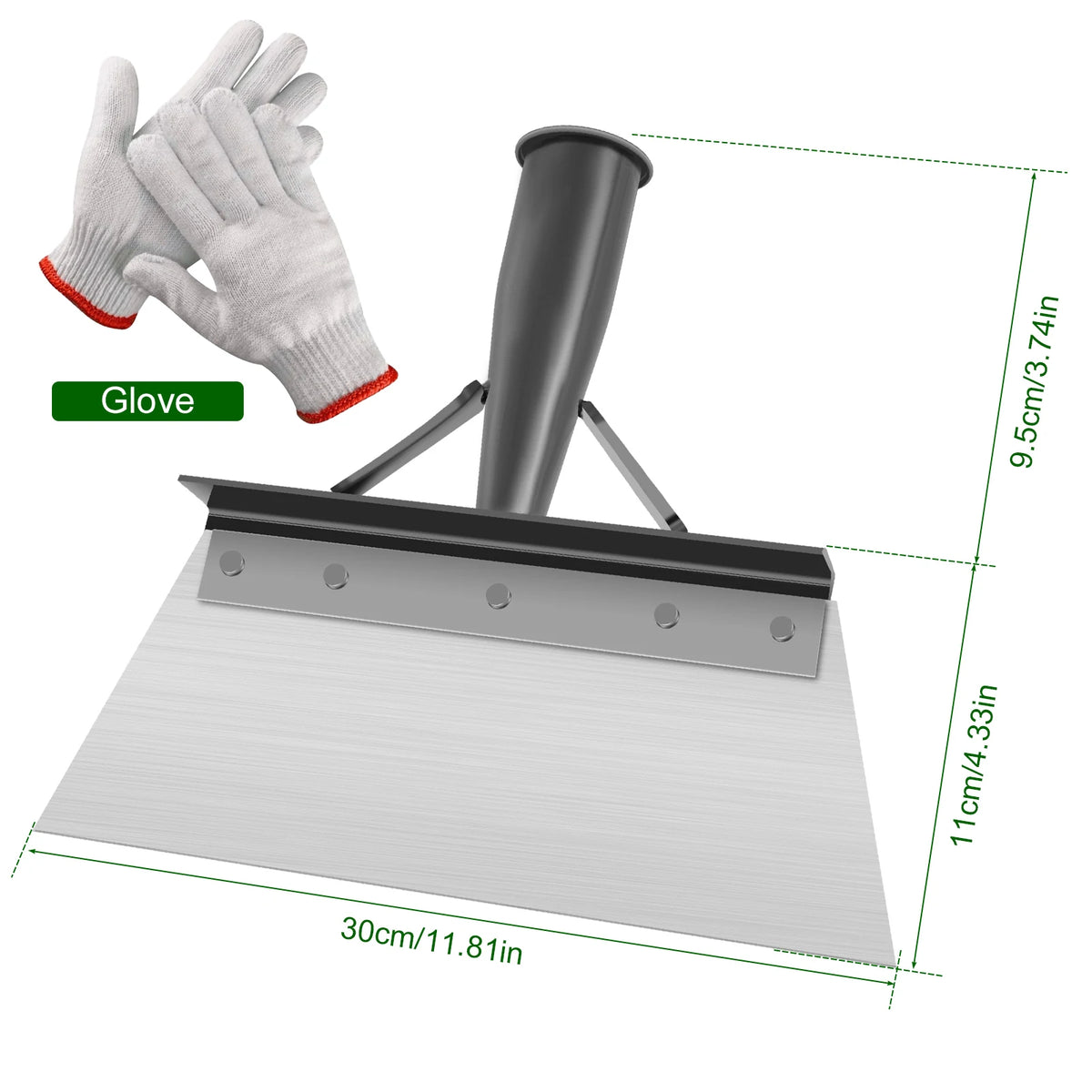 Heavy Duty Garden Shovel & Spade 25/27/30cm with Gloves Garden Shovel Spade Richie's 30cm gloves