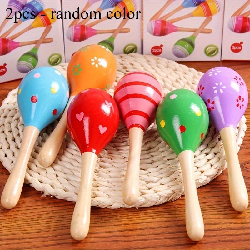 Wooden Sand Hammer Maraca – DIY Orff Percussion Instrument Percussion Instrument Richie's 2pcs- large - random
