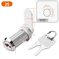 Zinc Alloy Drawer Lock with 2 Keys | 16–30mm Cabinet Lock Furniture Cabinet Lock Richie's 25mm