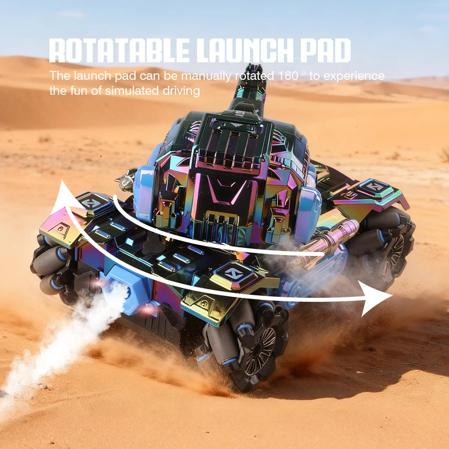 2.4G 4WD RC Sci-Fi Stunt Tank – LED, Spray & Sound Toy RC Stunt Tank Richie's