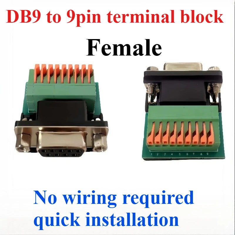 DB9 RS232/RS422/RS485 Breakout Board Terminal Block Adapter Serial Breakout Board Richie's DB9 Female A