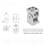 KANDE Movable Aluminum Profile Hinge 20/30/40 Angle Connector Aluminum Profile Hinge Richie's 30EU- No clips