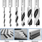 6-Pc HSS Brad Point Stubby Drill Bit Set – 1/4" Hex Shank Wood Drill Bit Set Richie's