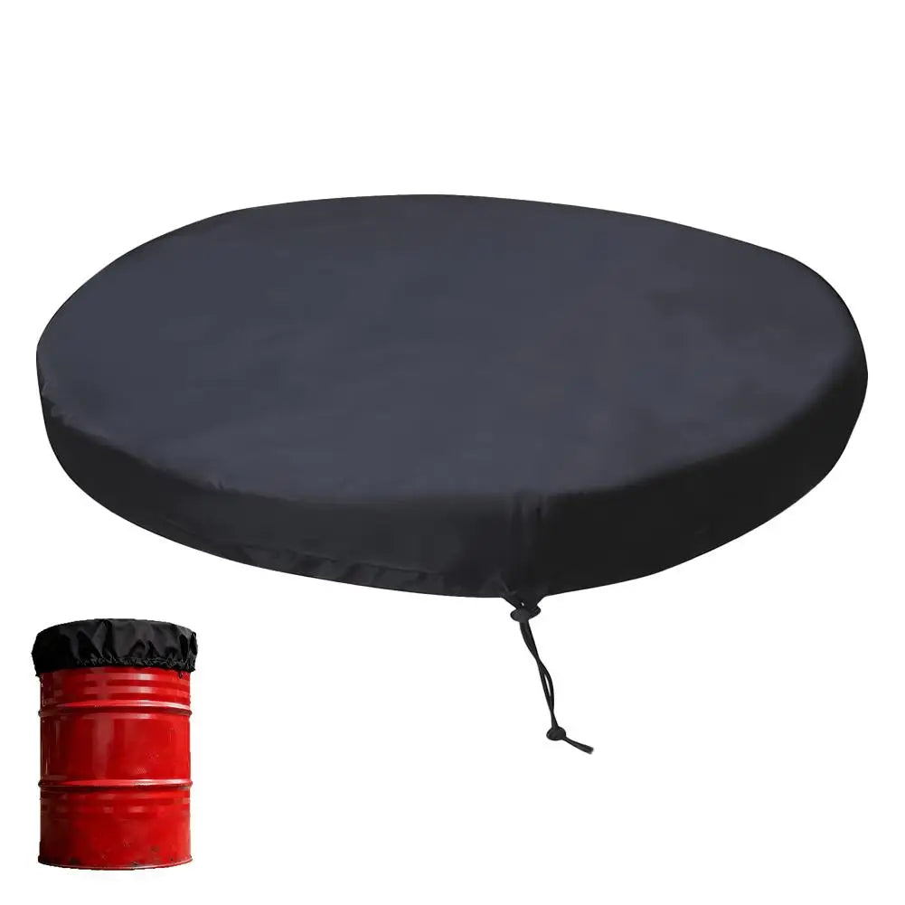 55 Gallon Drum Cover Waterproof Heavy Duty Barrel Lid Drum Barrel Cover Richie's Black
