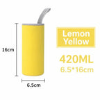 Neoprene Water Bottle Sleeve with Handle – 420/550ml Bottle Sleeve Richie's Lemon Yellow 420ml
