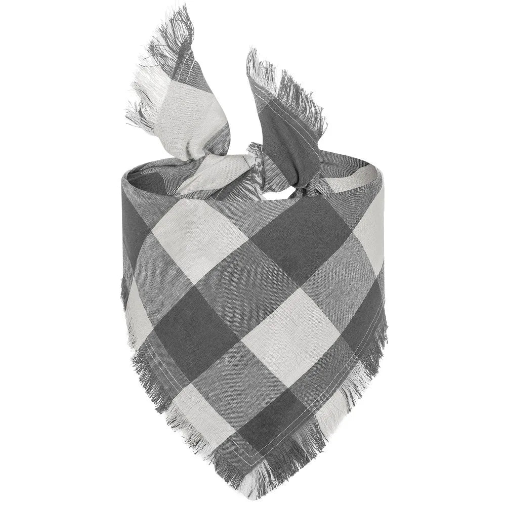Plaid Dog Bandana with Tassel Edges – Washable Pet Scarf Dog Bandana Richie's 07