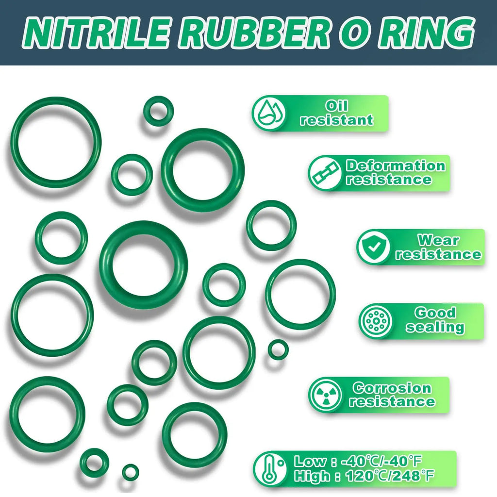 270pcs O-Ring Rubber Seal Kit – Auto AC Compressor Gaskets AC Seal Ring Kit Richie's