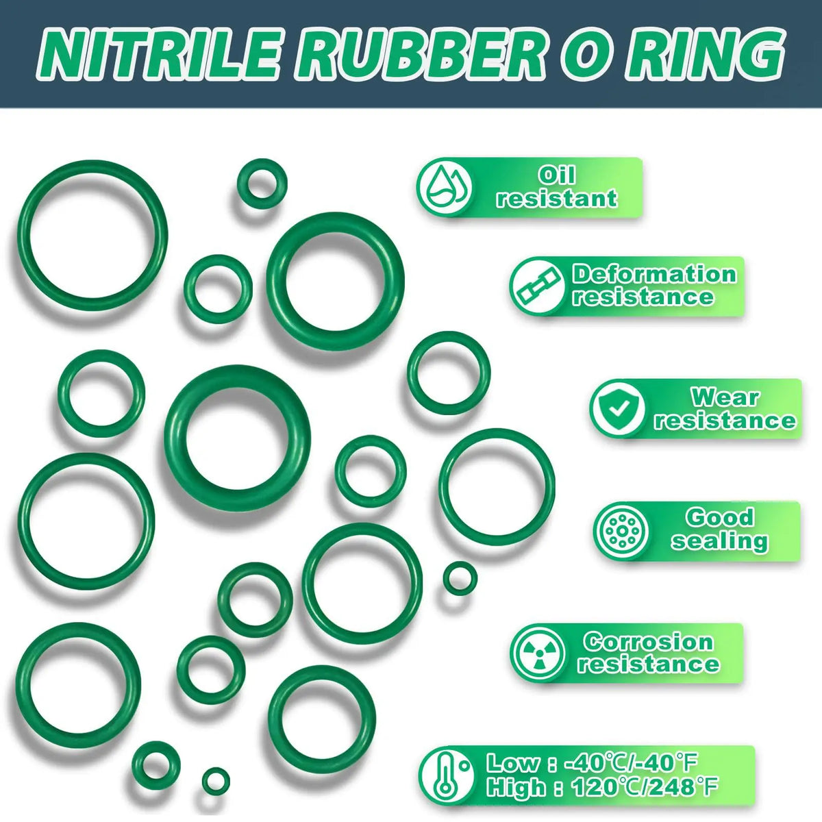 270pcs O-Ring Rubber Seal Kit – Auto AC Compressor Gaskets AC Seal Ring Kit Richie's