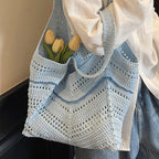 Crochet Tote Bag – Hollow Knit Women's Shoulder Handbag Crochet Tote Bag Richie's