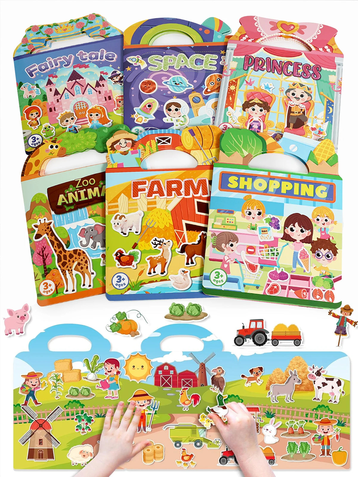 Reusable Sticker Books for Kids – 6-Set Travel Activity Bundle Kids Activity Book Richie's
