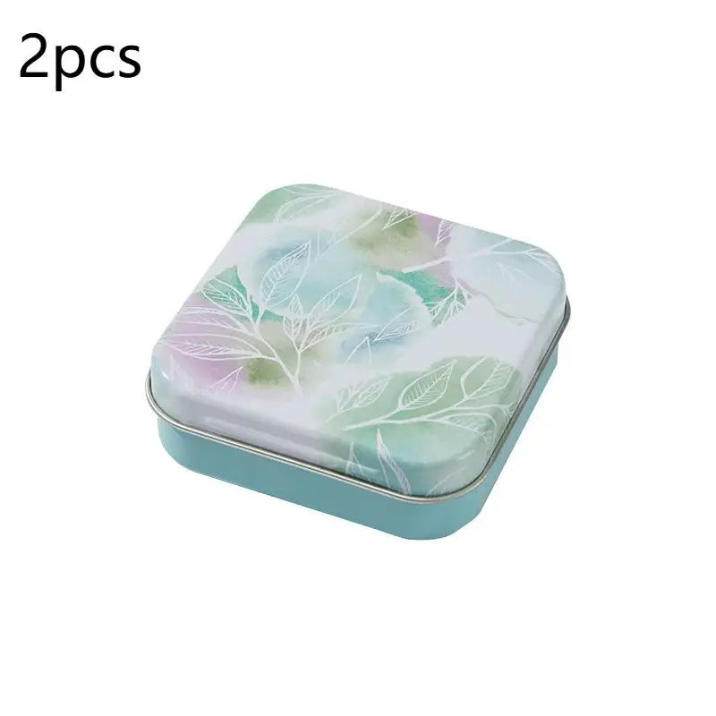 2Pcs Square Metal Storage Tins with Sealed Hinged Lids Metal Storage Tins Richie's A2
