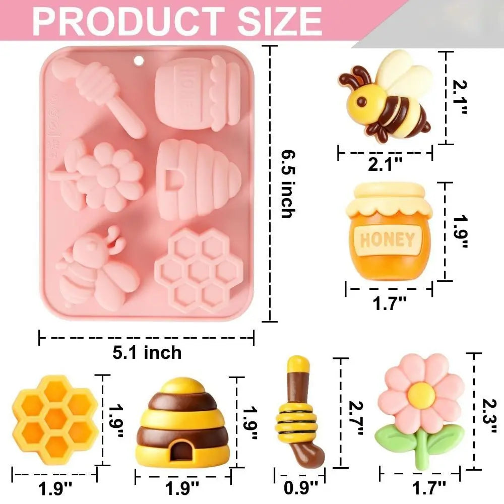 Bee Theme Silicone Baking Mold – 6 Cavity Non-Stick Chocolate Silicone Baking Mold Richie's