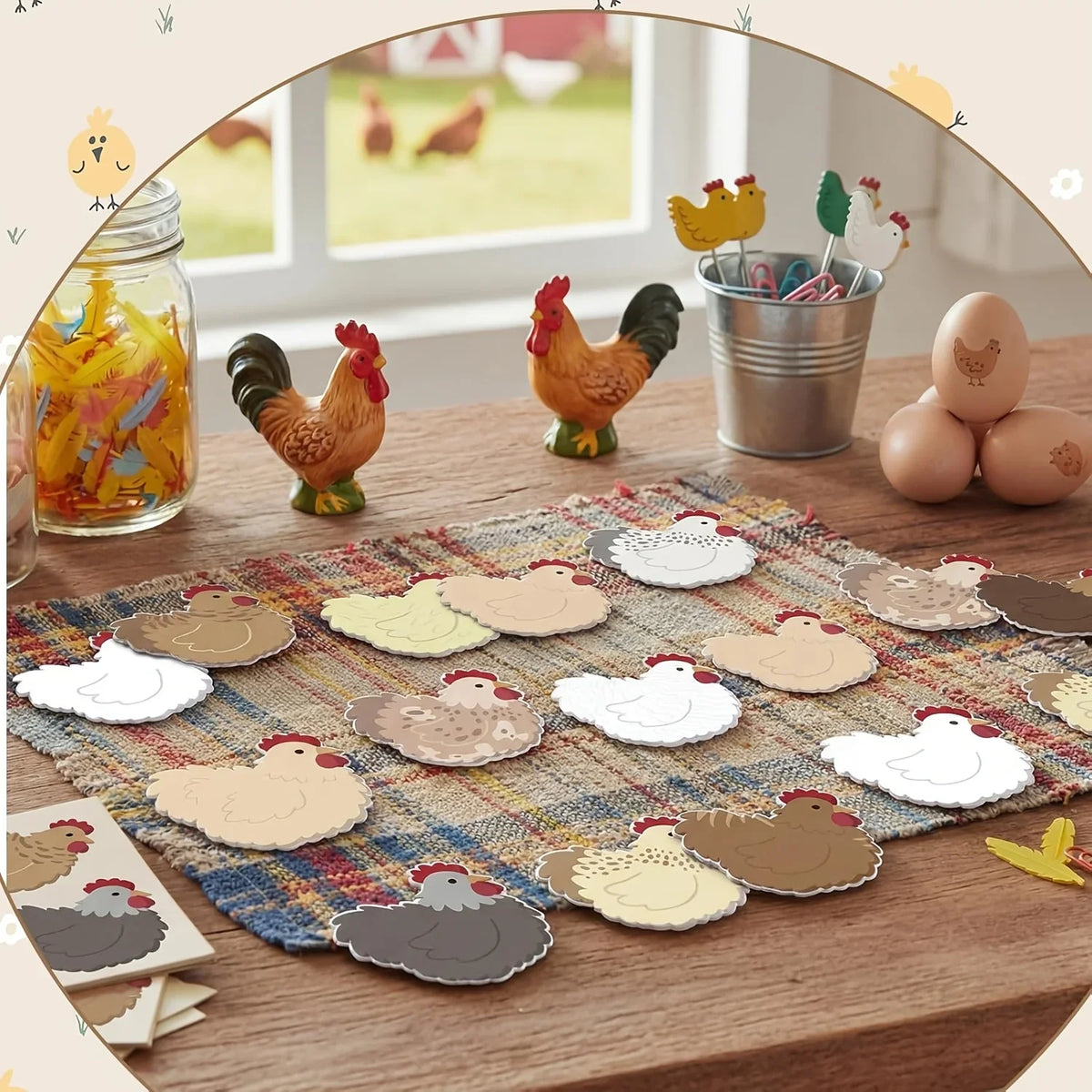 12 Pcs Kawaii Chicken Sticky Notes – Cute Self-Adhesive Memo Pads Sticky Note Pads Richie's