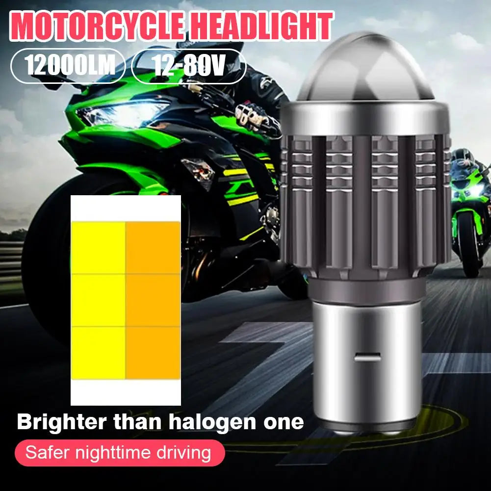 BA20D LED Motorcycle Headlight 12000LM Hi/Lo Beam 12V Fog Lamp LED Motorcycle Headlight Richie's