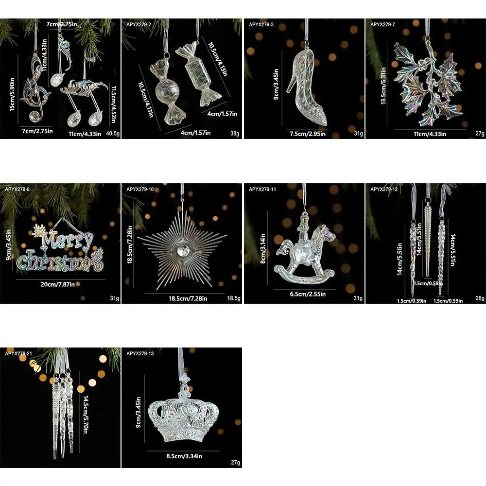 Transparent Acrylic Christmas Ornaments – Star Snowflake Pendant Christmas Ornament Richie's