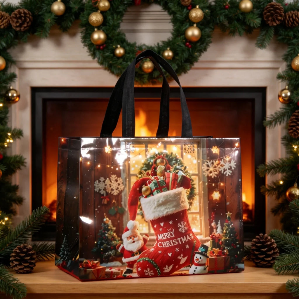 6 Large Christmas Gift Bags Non-Woven Reusable Holiday Totes Christmas Gift Bags Richie's