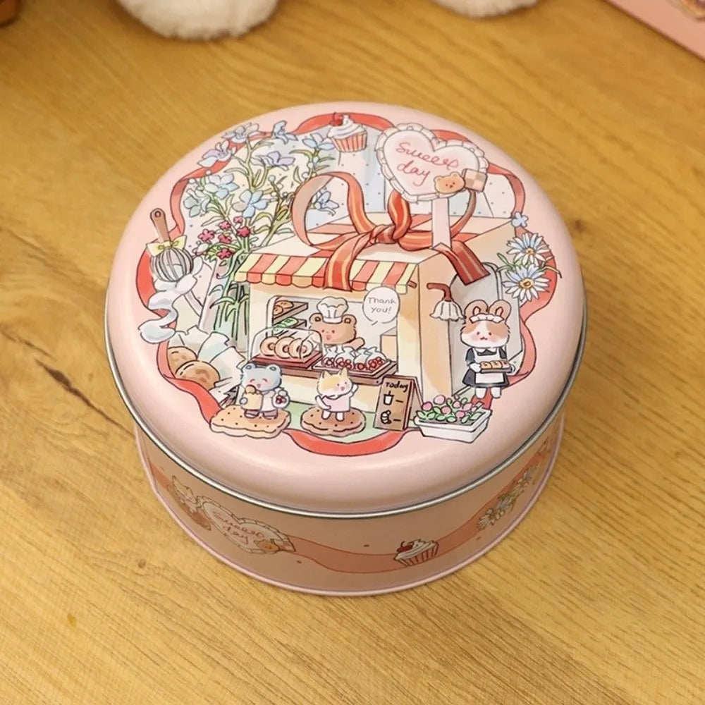 Round Cookie Tin Box | 3D Cartoon Candy Storage Can Cookie Tin Box Richie's 6 1Pc