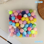 100 Pcs Fluffy Pom Poms 10–30mm | Kids DIY Craft Supplies DIY Craft Supplies Richie's A5