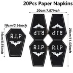 Halloween Coffin Shaped Paper Napkins R.I.P. Bat Design 20/40pcs Halloween Party Napkins Richie's