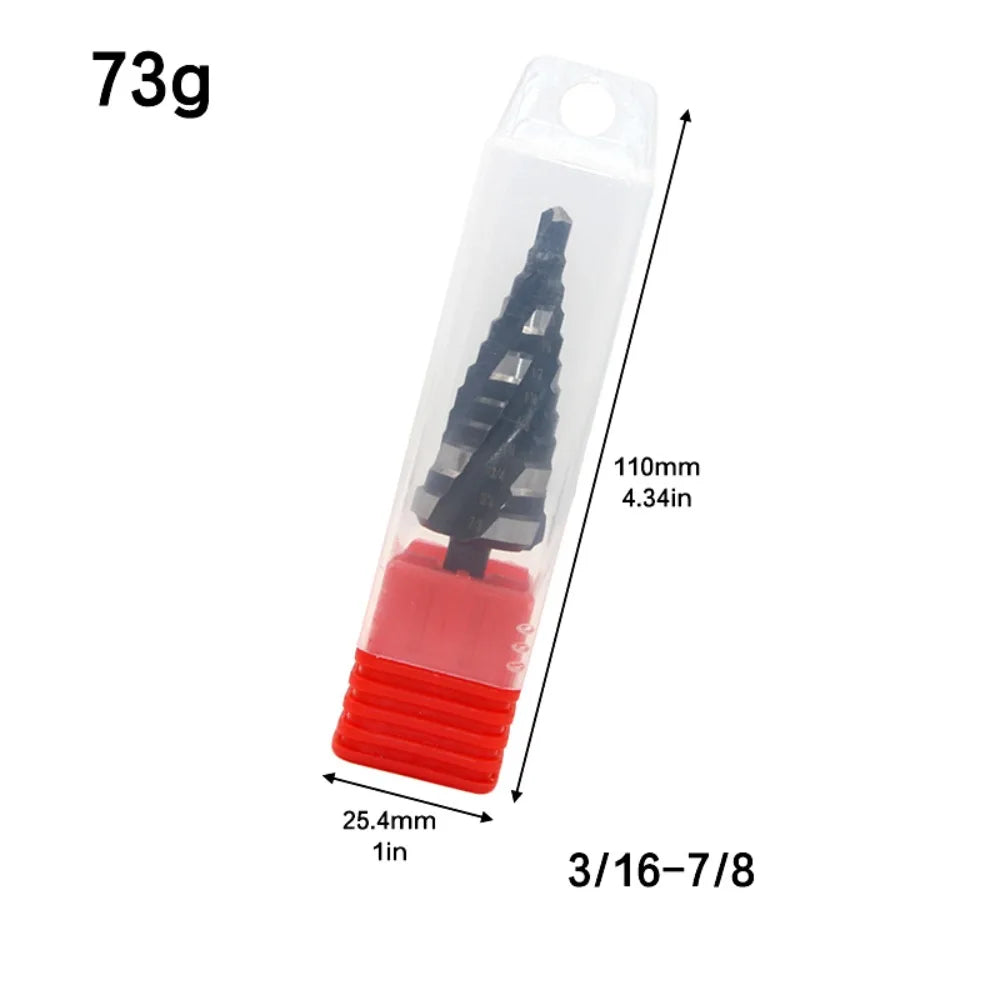 Spiral Step Drill Bit 1/4" Hex Shank Four Flute – Fast Metal Step Drill Bit Richie's 3-16-7-8