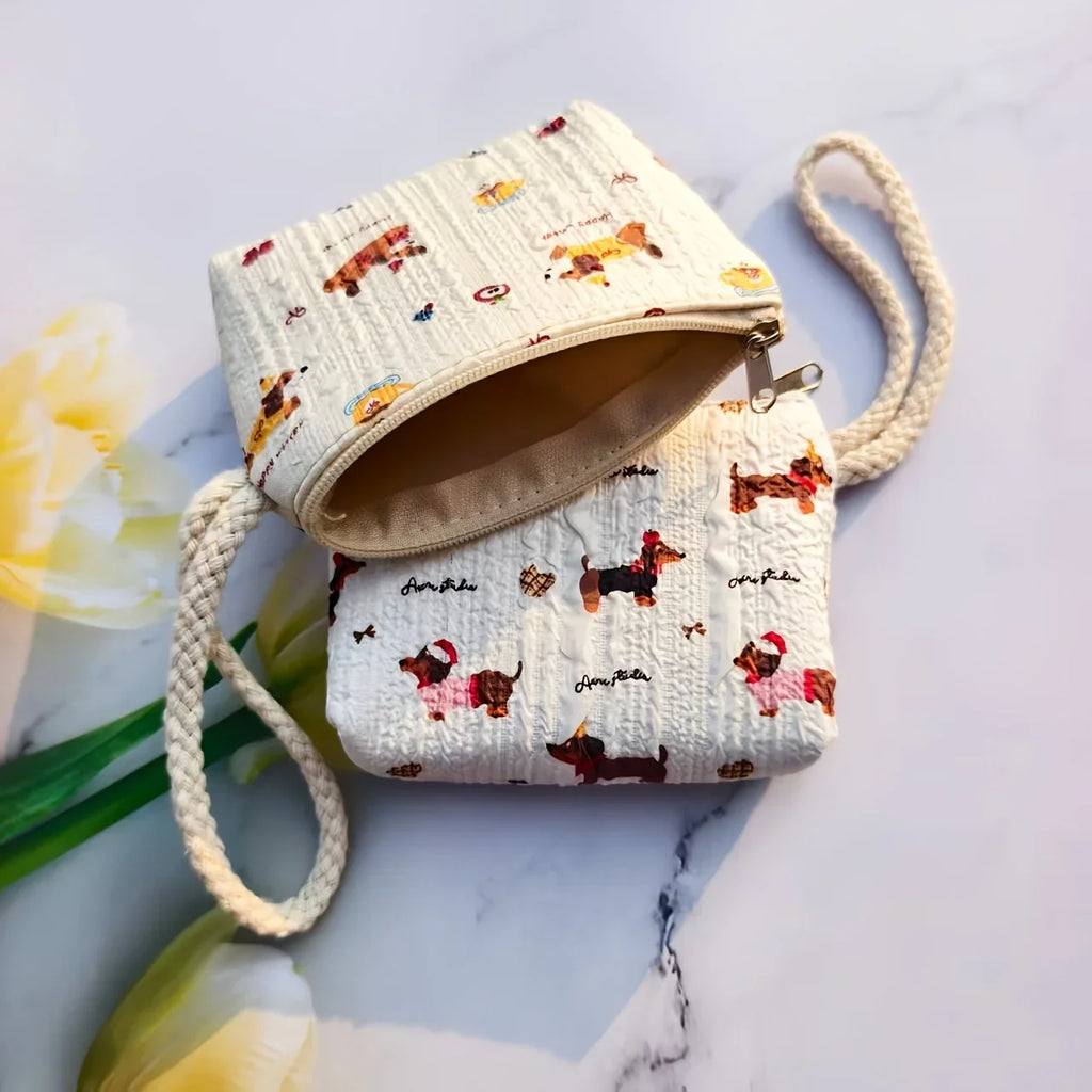 12 Pcs Sausage Dog Wristband Zipper Coin Purse Mini Wallet Set Coin Purse Set Richie's