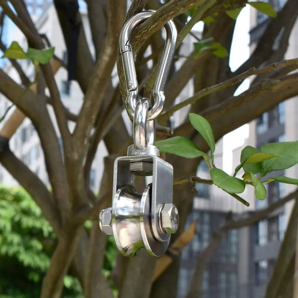 500KG Stainless Steel Pulley Wheel – Duplex Bearing, 360° Swivel Swivel Pulley Block Richie's